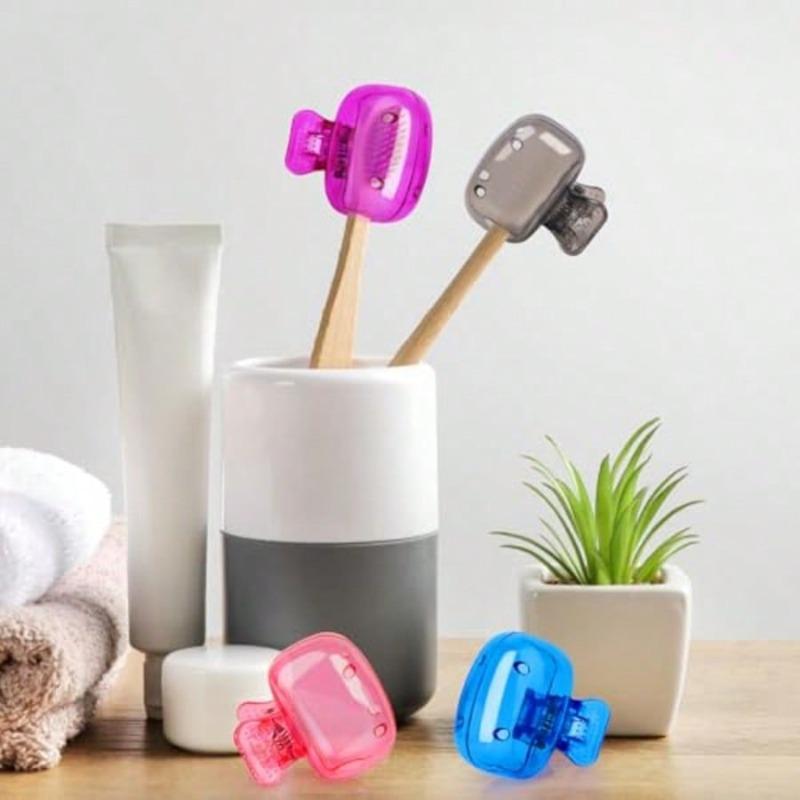 Travel Toothbrush Head Covers Toothbrush Protector Cap Brush Pod Case Protective Portable Plastic Clip For Household Travel