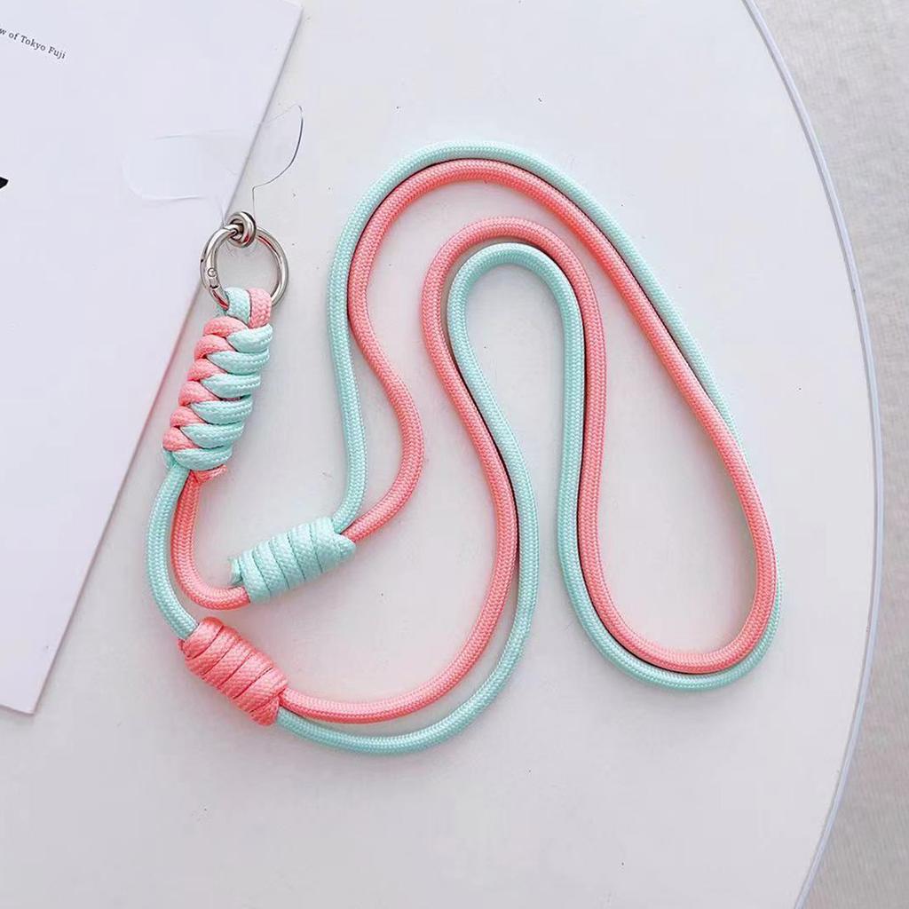 Crossbody Phone Lanyard 160cm Adjustable Dual-Color Phone Charm Nylon Lanyard with Tether Tab