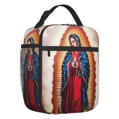 Custom Guadalupe Virgin Mary Lunch Bag Men Women Cooler Warm Insulated Lunch Boxes for Student School