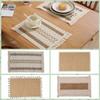 Cotton Linen Placemats Rectangle Table Mat Simple   Party Wedding