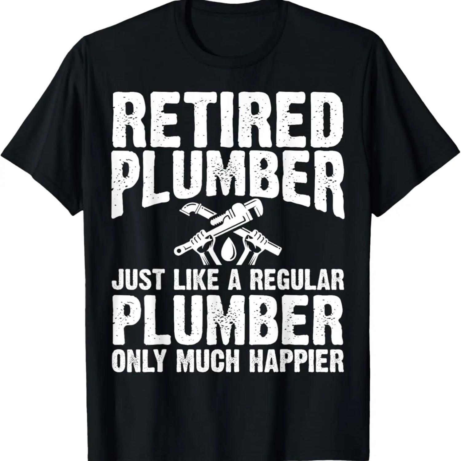 Одежда для пенсионера-сантехника - Лучшая смешная футболка с дизайном сантехника S