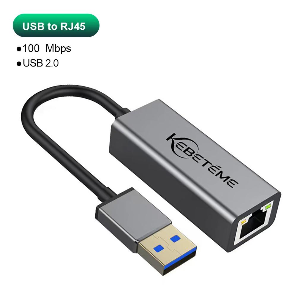 Kebidumei 1000Mbps USB Ethernet Adapter USB 3.0 Network Card To USB RJ45 Lan for PC MacBook Win 10/11 Ethernet USB Cable