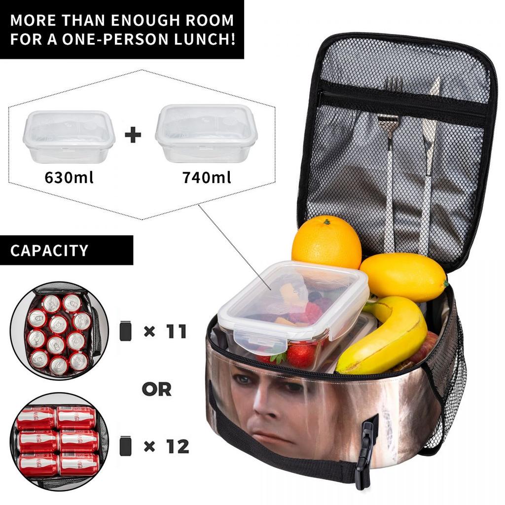 Jareth The King Of Goblins Falling In The Labyrinth Insulated Lunch Bag for Kids School Cooler Thermal Food Box Tote Lunch Boxes