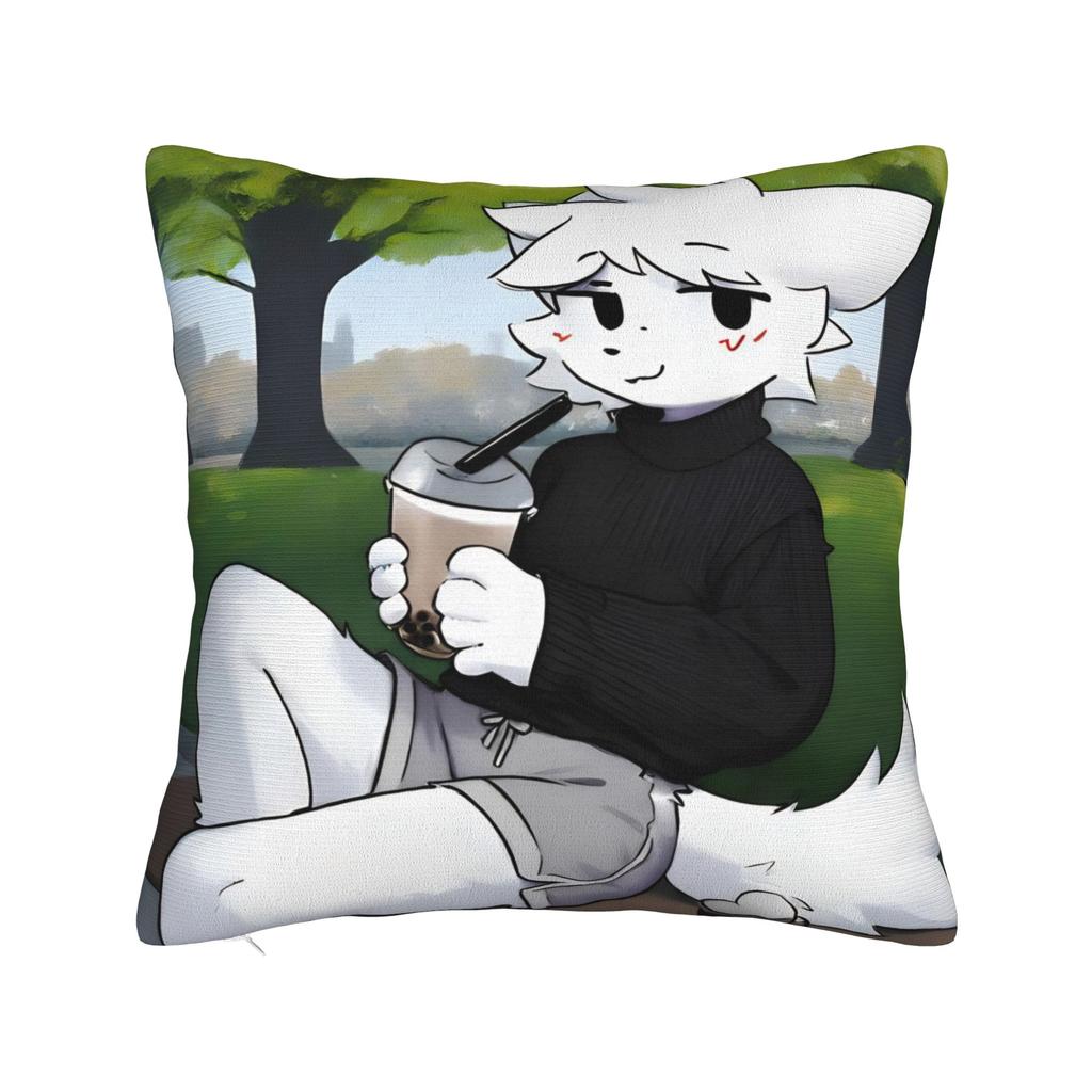 Boykisser Square Pillow Case Cat Cushion Cover Custom Zippered Decor Pillowcase for Car 18"