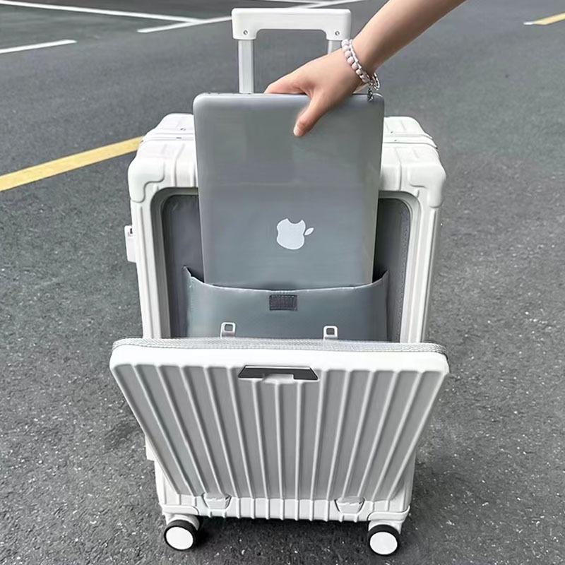 20-Inch Aluminum Frame Business Trolley Case with Universal Wheels and Combination Lock