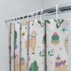 Charming Bathroom Curtain With Llama Pattern 3D Printed Waterproof Shower Curtains For Home Decoration In Pastel Colors