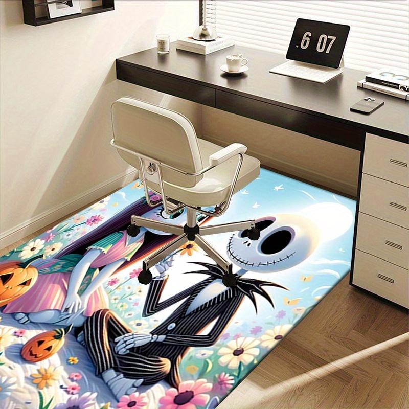 Office Rug Jack Skellington, Sally Theme 3D Printed Anti-Slip Rug-Machine Washable for Living Room