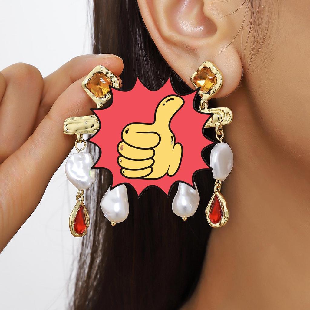 Eleganckie kolczyki z pereł barokowych: Vintage, Modny i Prosty Design dla Kobiet