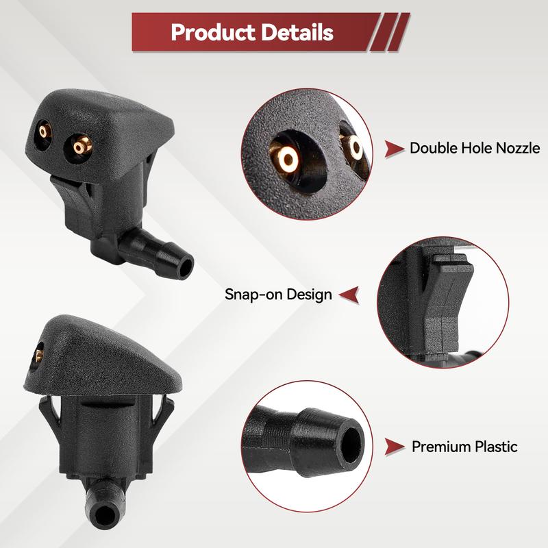 2Pcs Car Front Windshield Wiper Washer Jet Water Fluid Nozzle 8523532120 8503532140 For Toyota Celica 6 MR2 Tacoma Yaris XP10