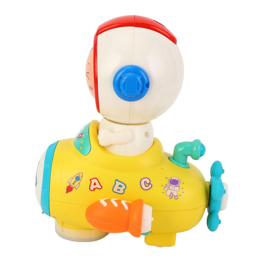 Tummy Time Toy with Light Music Astronaut Shape Auto Changing Face Universal Walking Car Crawling Mu