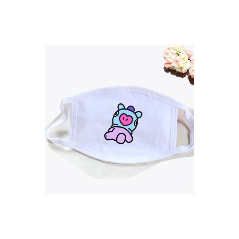 Kpop Bts Atmungsaktive Baumwollmischung Gesichtsmaske Mit Cartoon-Druck Für Täglichen Sonnenschutz