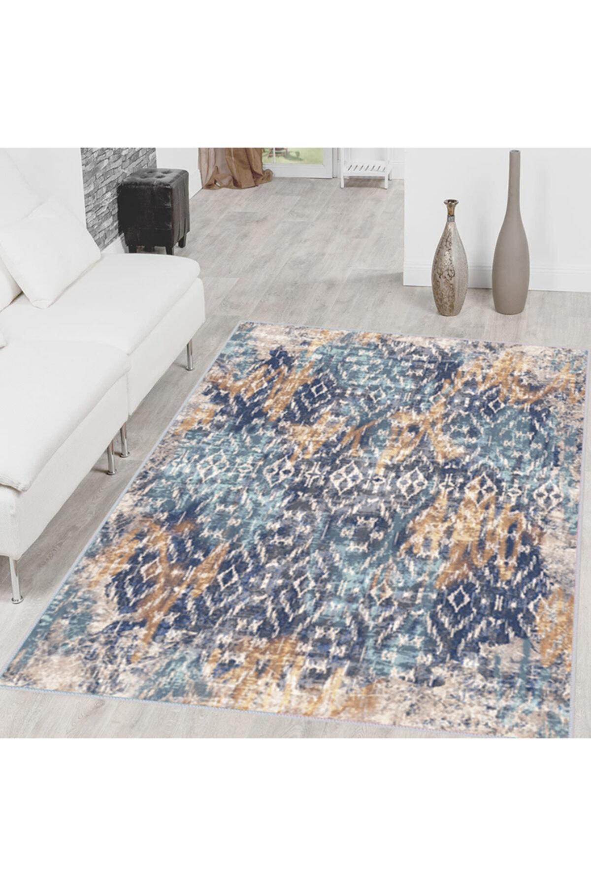 

Rovigo Home Washable Printed Carpet RVG1526-HT111 50x80 синий