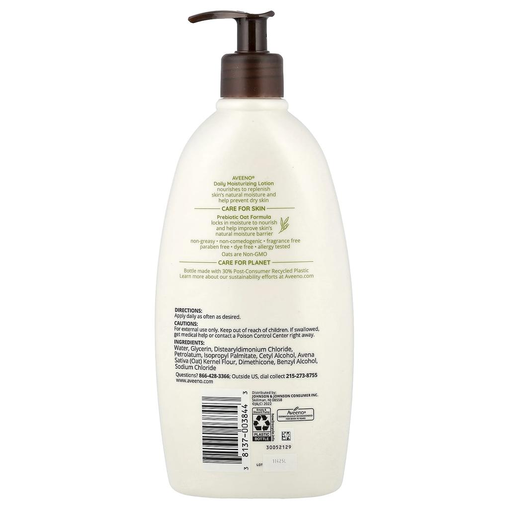 Aveeno Daily Moisturizing Lotion, Fragrance-Free, 532 ml (18 fl oz)