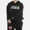 Puma Colorblock Logo Print Hoodie Women Hoodie Black 596742-01