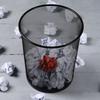 Office waste bin, metal, black, 26x28 cm