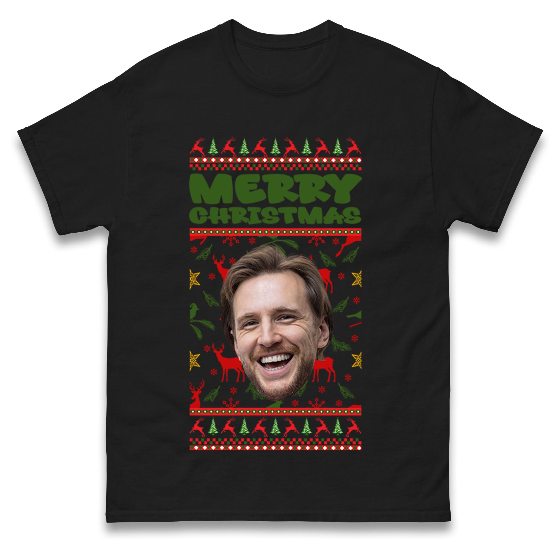 Personalise Merry Christmas Mens T Shirt Womens Tops Teess S