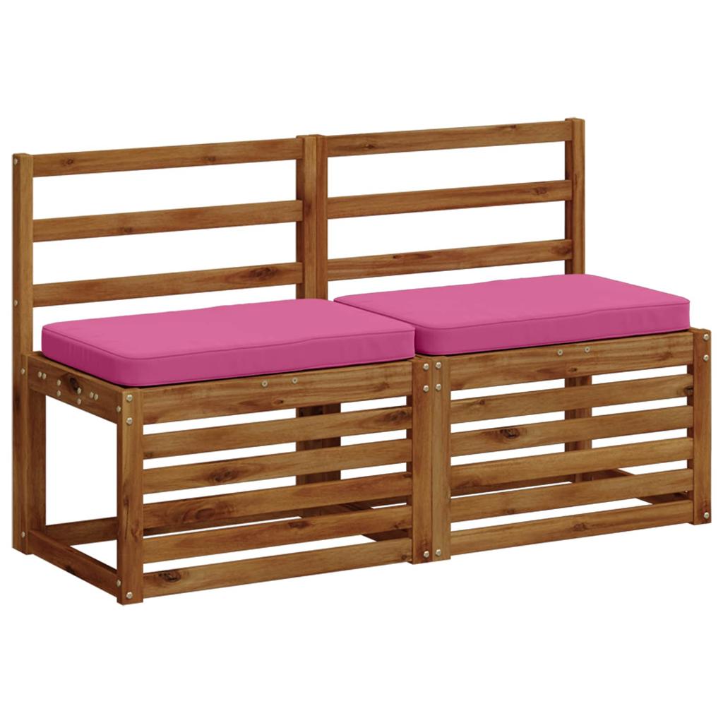 2 Piece Bench Cushions VUGHT 2 Pcs 100percent Polyester Pink