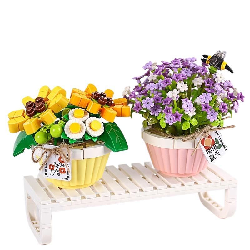 Cherry Flower Pot Juicy Bonsai Mini Building Blocks