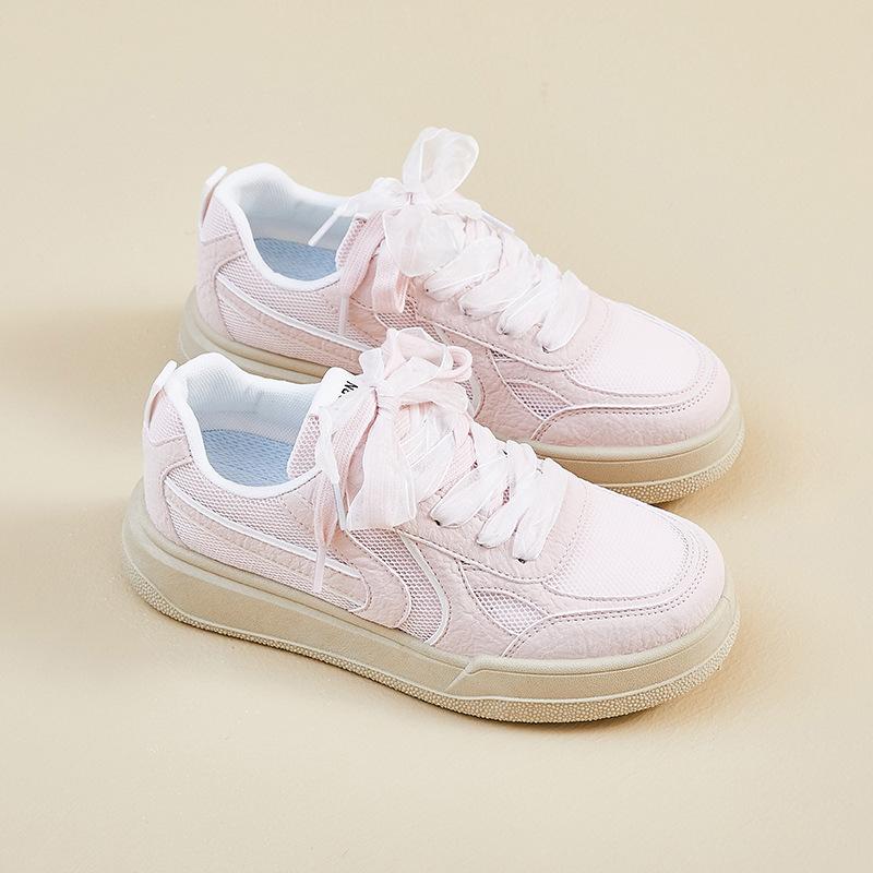 Summer Mesh White Shoes New Style of Female Students Breathable Height-enhancing Casual Shoes
