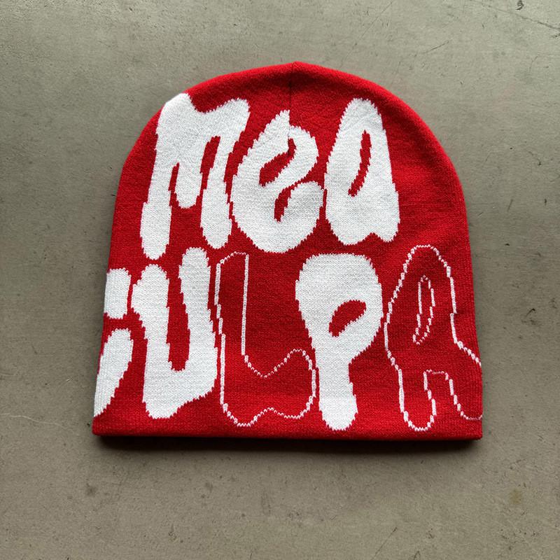 Acrylic Knitted Cap For Teens And Adults With Fashionable Letter Design