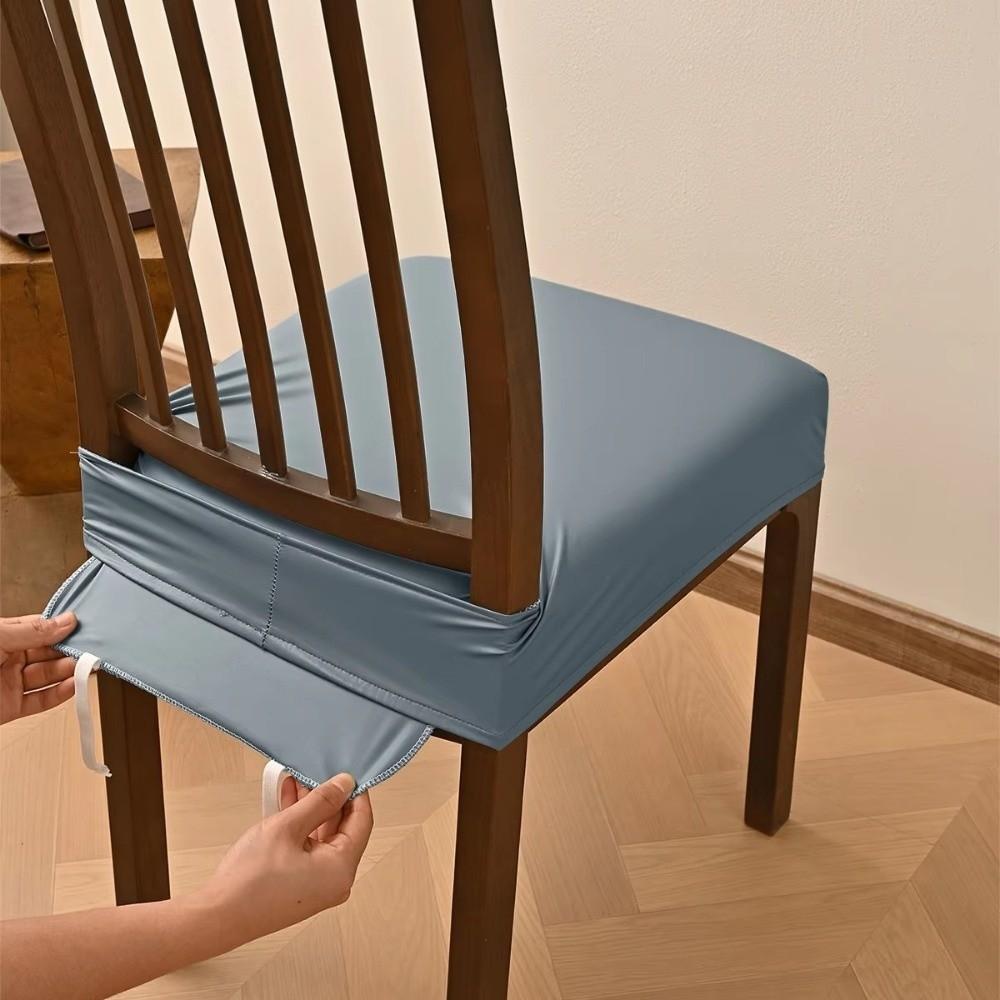 PU Dining Chair Cover Elastic Chair Slipcover Simple Chair Cushion Cover For Office Home Seats