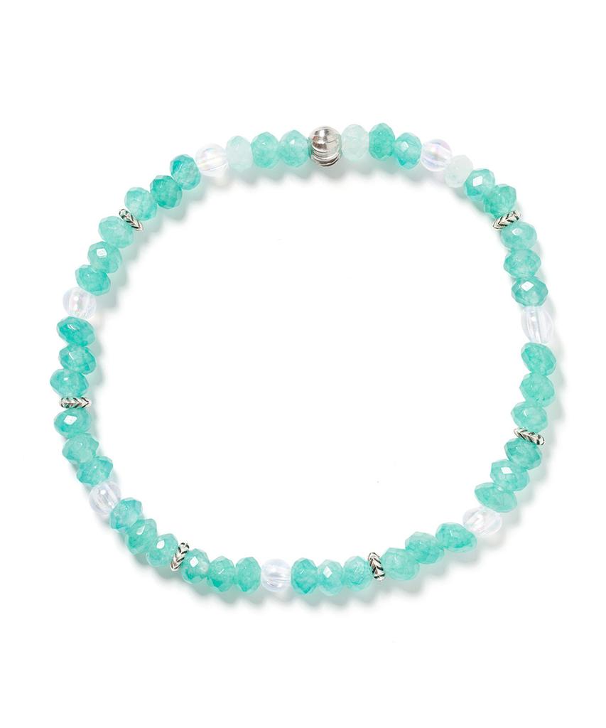 Polalita 064 Mint Crystal Stone & 132 Mint Amazonite Hematite Bracelet Set (Plt-Bs-006_Mt)