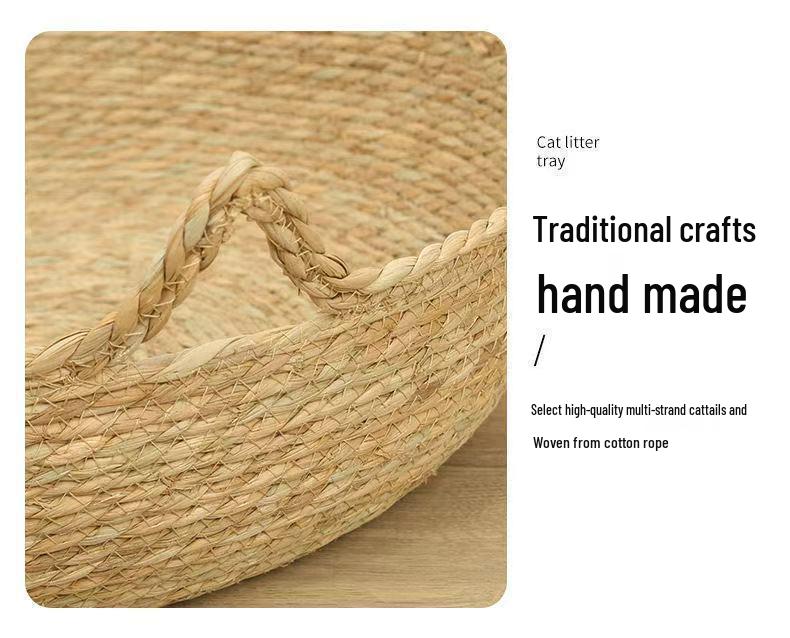 Rattan Woven Cat Nest: Handmade Cool Summer Bed, Universal for All Seasons