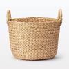MUJI Small Round Basket with Handles, Diameter 37cm X Height 26cm, Water Hyacinth, 12057925, Basket
