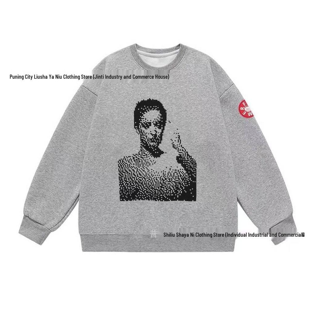 Autumn/Winter Versatile Trendy Round Neck Pullover Hoodie - American Style, Comfortable Fashion Outerwear