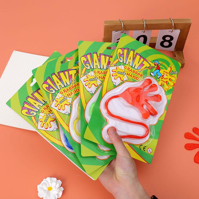 Sticky Palm Large Adhesive Stress-Relief Hand: Stretchable TRP Rubber Toy for Kids, High-Elasticity Hand-Flinging Darts