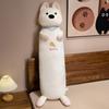Adorable Animal Series Long Plush Body Pillow Bear Bunny With Checkered Bandanas And Cute Faces Soft Decor Cuddly Toy