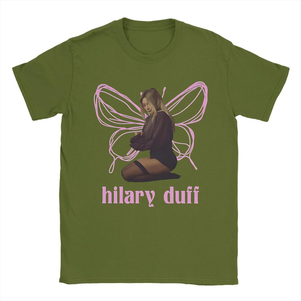 The butterfly Hilary Duff Mature Photo TShirts Unisex  Humor 100 Cotton Tee Shirt Crew Neck Short Sleeve T Shirt Unique Clothes