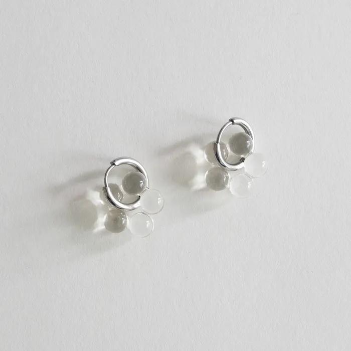Clear Flower Hoop Earring