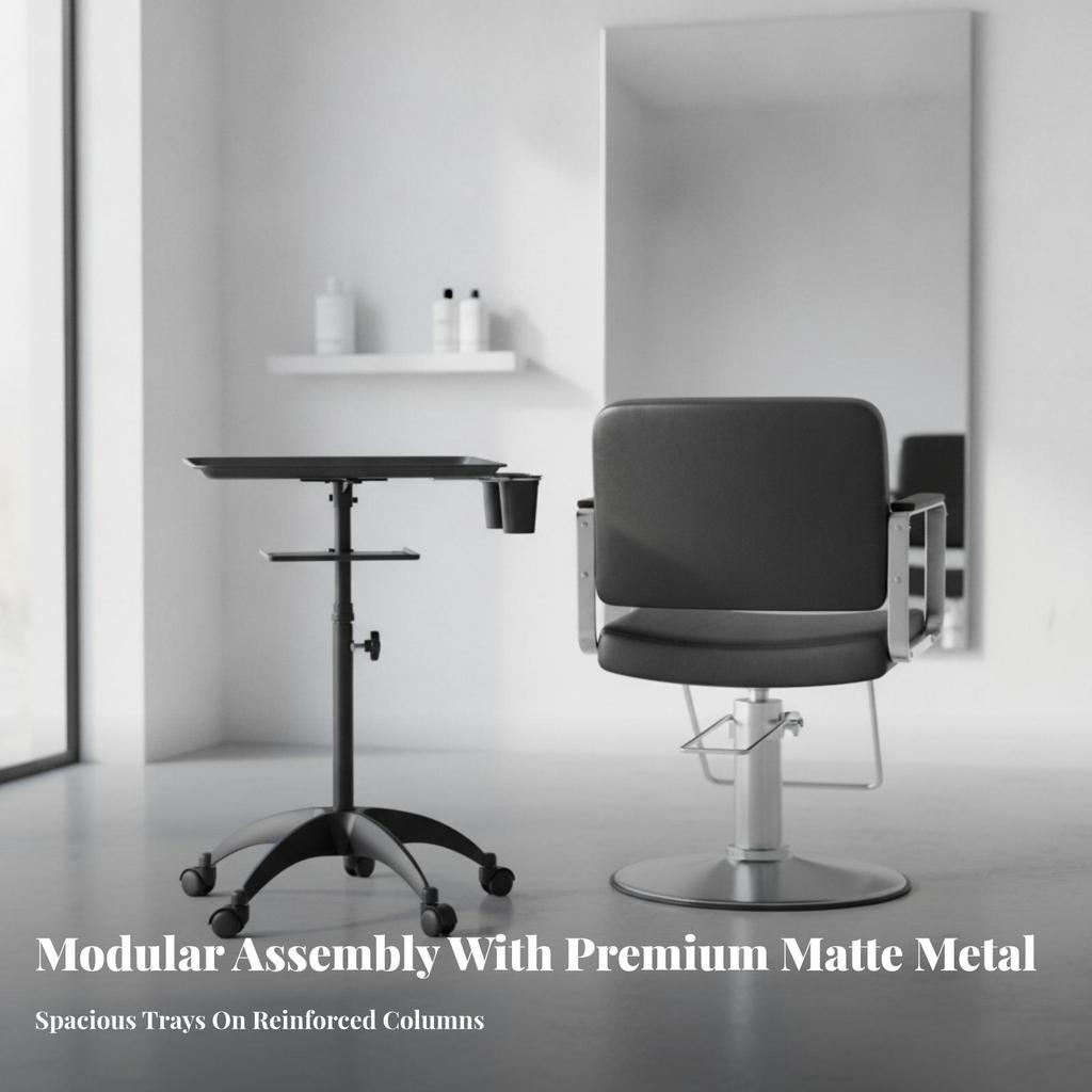 Hair Salon Trolley 2-Tier Tray Cart Easy to Clean for Hairdressers