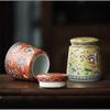 Creative Painted Ceramic Jar Portable Tea Candy Jar Household Multifunctional Nut Coffee Bean Storage Box Kitchen Food Container