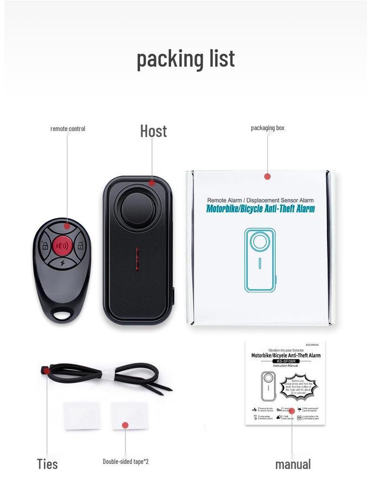 Outdoor Waterproof Remote-Controlled High-Volume Anti-Theft Alarm for Car and Bike