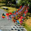 10pcs Handmade Striped Circular Wire Rope Windmill Colorful Suspension Windmill  Yard and Garden
