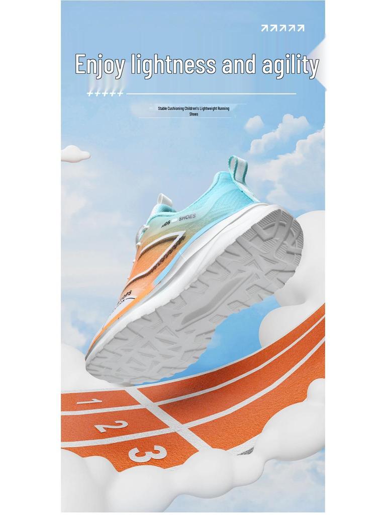 Boys' No-Tie Breathable Mesh Running Shoes, Non-Slip Spin Buckle, Fashionable Spring/Autumn Sports Shoes for Medium and Large Kids