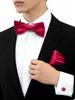 55 Styles Men Bow Tie Sets 3 Pcs Luxury Classic Stripe Pocket Square Cufflinks Paisley Floral Polka Dot Wedding Business