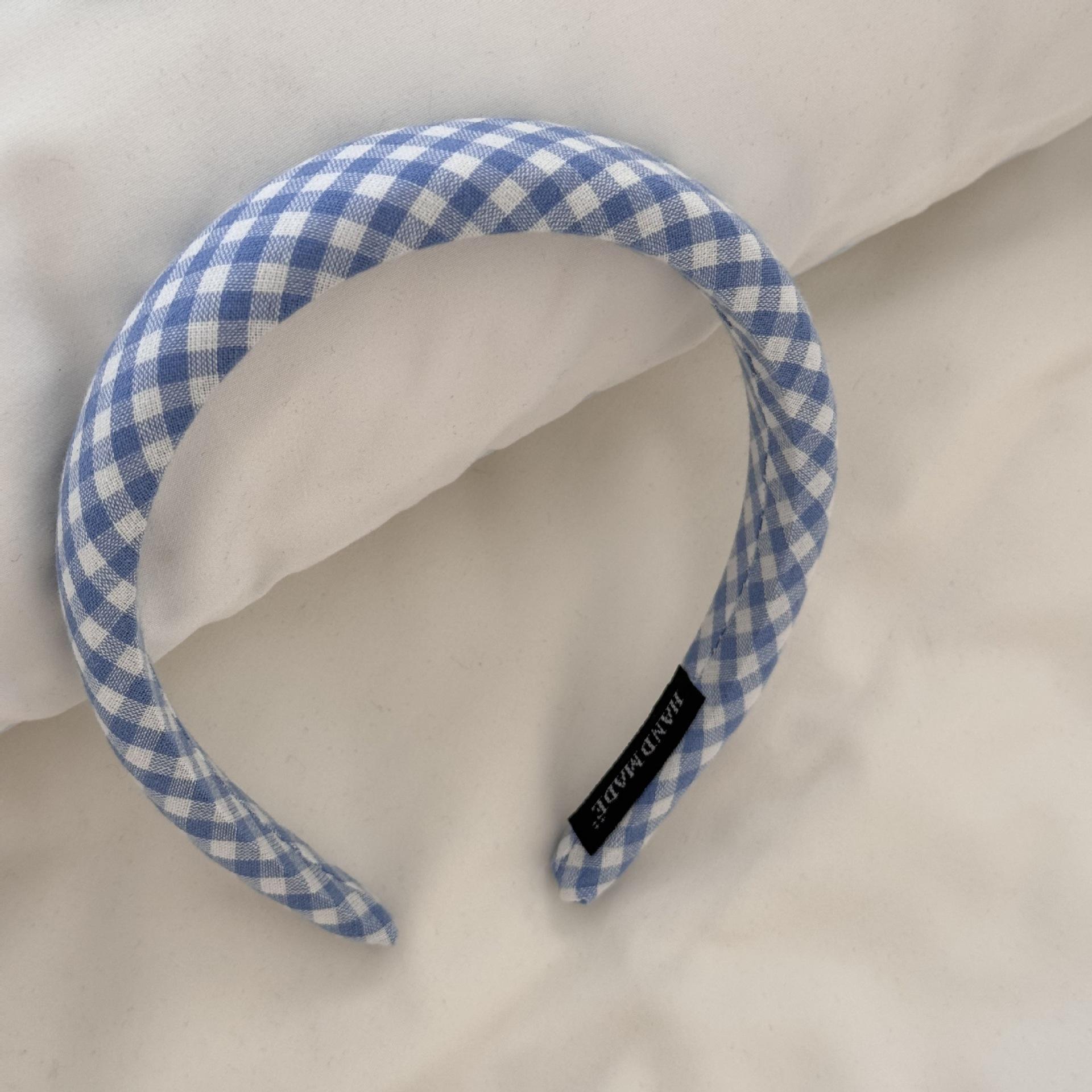 

Кремовая клетчатая губчатая повязка на голову ретро девушка милая универсальная повязка для умывания в японском и корейском стиле головной убор аксессуары для волос