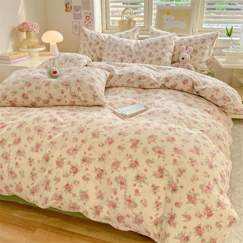 A 3-piece fresh and fashionable printed quilt cover set (1 quilt cover +2 pillowcases without cores), for home and dormitory use