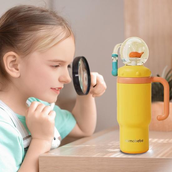 Velrybí fontánový kelímek 710ml Nerezový hrnek na pití se zábavným fontánovým efektem Nepropustný Kelímek se slámkou odolný proti rozlití pro děti dospělé