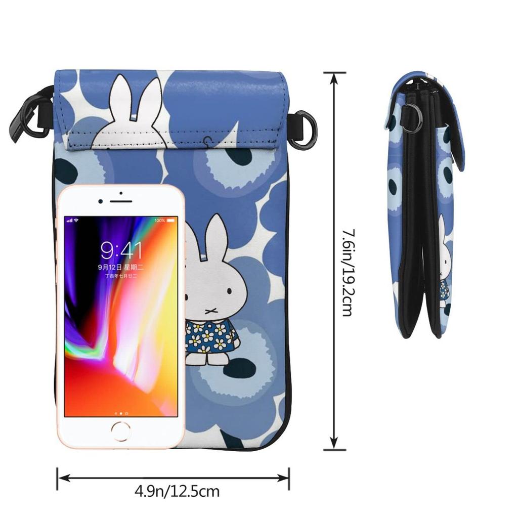 This Miffy smartphone pouch is a genuine leather shoulder bag for women and thin and making it a popular and cute mini or crossbody It measures high x