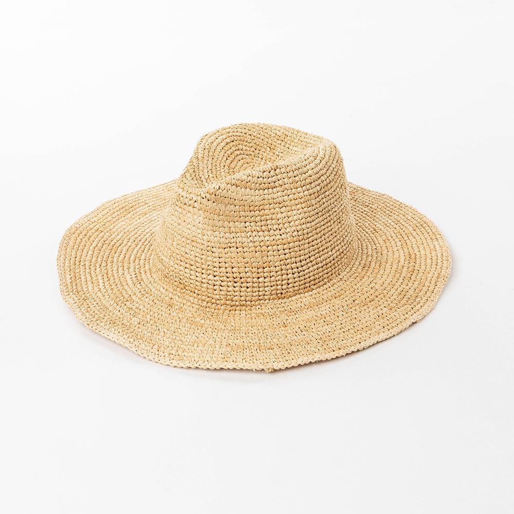Summer New Knitted Lafite Straw Hat Ladies Jazz Straw Hat Summer Sunscreen Shade Straw Hat, Crochet Beach Hat