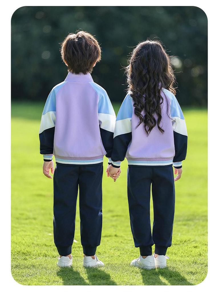 Autumn/Spring Primary School Sports Uniform - Three-Piece Set for Kindergarten & First Grade Children