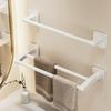 Strong Adhesive Plastic Bathroom Towel Rack Wall Mounted Space Saving Storage Shelf Large Load-bearing Towels Hanger