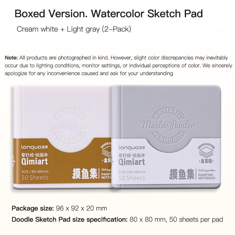 Mini Drawing Books 50Sheets Languo Square Watercolor Sketchbook Thick Paper Drawing Painting Paper Work Relaxation Art Supplies