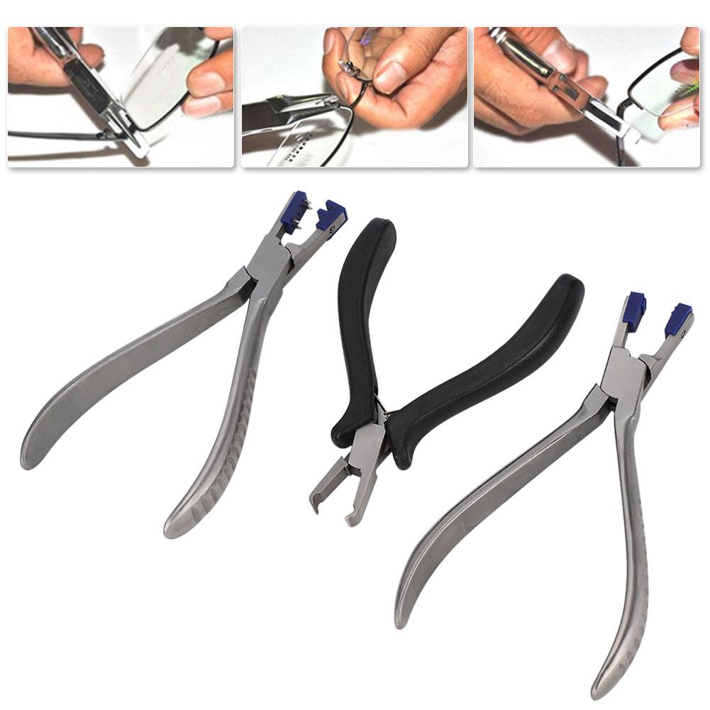 3pcs Rimless Eyeglasses Plier Optical Eyeglasses Adjusting Pliers Repairing Kit