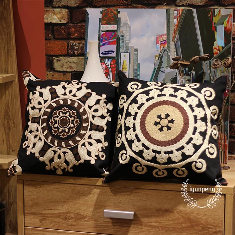 Modern Minimalist Style Embroidered Pillow Cushion Head Back Rest Pillow Sofa Pillow Cover