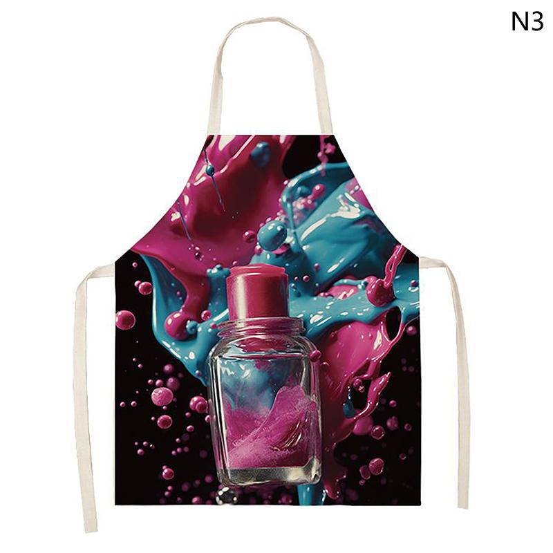 Nail Polish Printing Beauty Women Apron Household Nail Technician Manicurists Art Supplies Pinafore Home Salon Cosmetology Smock